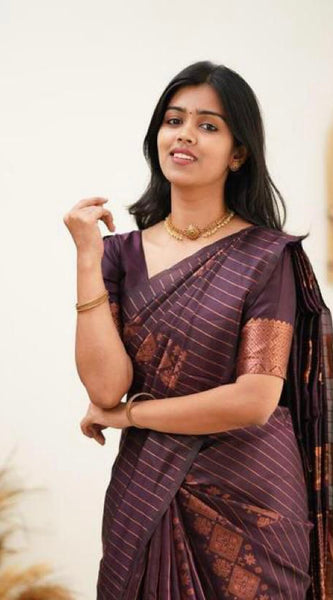 Designer Banarasi Silk Saree for Party & Festive Wine Saree