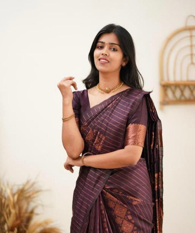 Designer Banarasi Silk Saree for Party & Festive Wine Saree