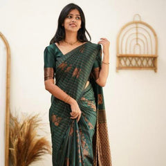 Designer Banarasi Silk Saree for Party & Festive Green