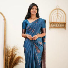 Designer Banarasi Silk Saree for Party & Festive rama Saree