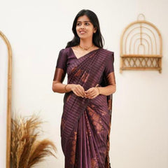 Designer Banarasi Silk Saree for Party & Festive Wine Saree
