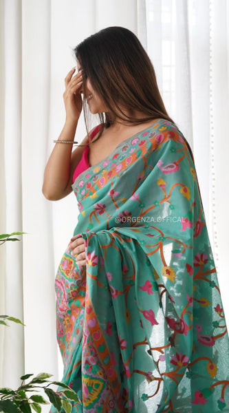 Banarasi Silk Saree Printed– Rich Fabric, Royal Look Rama Saree