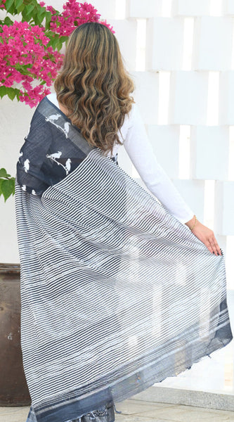Designer Banarasi Silk Saree with Heavy Brocade Work Black