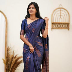 Designer Banarasi Silk Saree for Party & Festive Blue