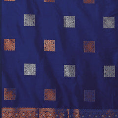 Ethnic Banarasi Saree – Handwoven Soft Silk Fabric Blue