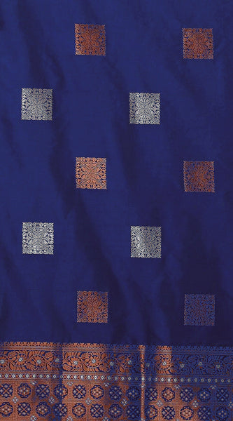 Ethnic Banarasi Saree – Handwoven Soft Silk Fabric Blue