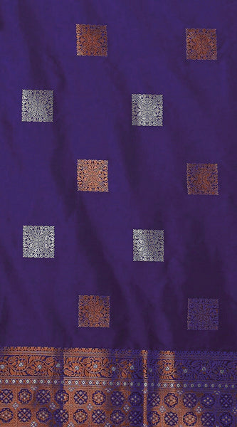 Ethnic Banarasi Saree – Handwoven Soft Silk Fabric Purple Saree