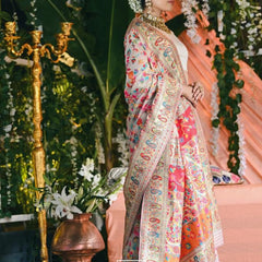 Wedding Special Banarasi Silk Saree with Zari Work white