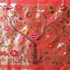 Authentic Banarasi Saree in Soft Silk Fabric Weaving Red Saree