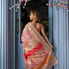 Wedding Special Banarasi Silk Saree with Zari Work Pink