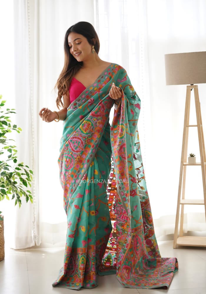 Banarasi Silk Saree Printed– Rich Fabric, Royal Look Rama Saree