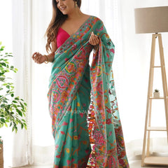 Banarasi Silk Saree Printed– Rich Fabric, Royal Look Rama Saree