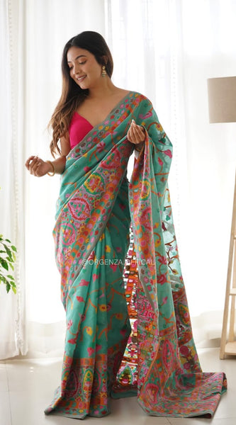 Banarasi Silk Saree Printed– Rich Fabric, Royal Look Rama Saree