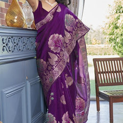 Timeless Elegance: The Legacy of Banarasi Silk Sarees COLOR PURPLE