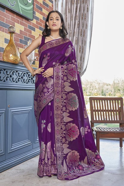 Timeless Elegance: The Legacy of Banarasi Silk Sarees COLOR PURPLE