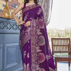 Timeless Elegance: The Legacy of Banarasi Silk Sarees COLOR PURPLE
