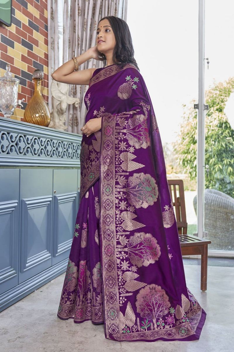 Timeless Elegance: The Legacy of Banarasi Silk Sarees COLOR PURPLE