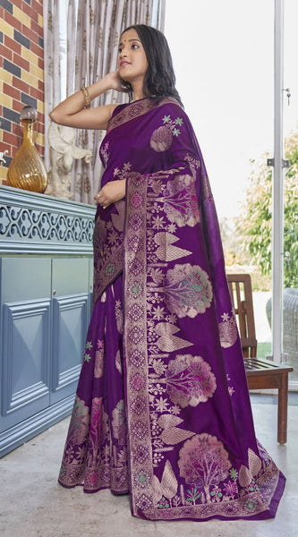 Timeless Elegance: The Legacy of Banarasi Silk Sarees COLOR PURPLE