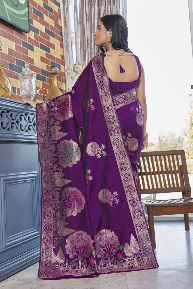 Timeless Elegance: The Legacy of Banarasi Silk Sarees COLOR PURPLE