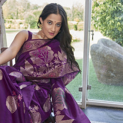 Timeless Elegance: The Legacy of Banarasi Silk Sarees COLOR PURPLE