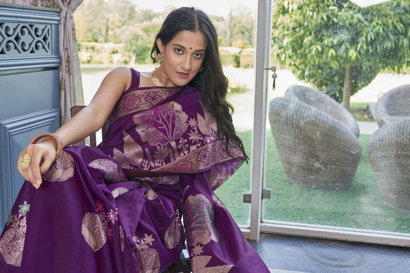 Timeless Elegance: The Legacy of Banarasi Silk Sarees COLOR PURPLE