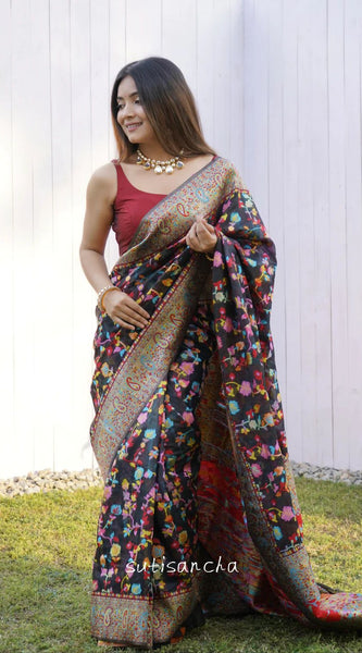 Wedding Special Banarasi Silk Saree with Zari Work Dark Blue