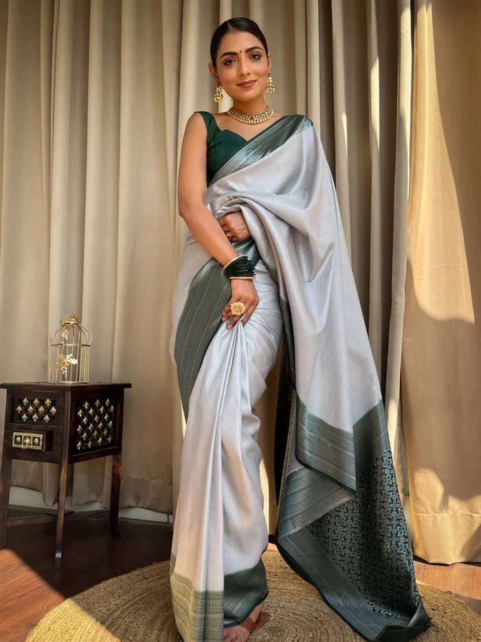 Enduring Grace: The Rich Heritage of Banarasi Silk Sarees COLOR GREY