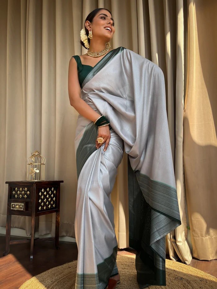 Enduring Grace: The Rich Heritage of Banarasi Silk Sarees COLOR GREY