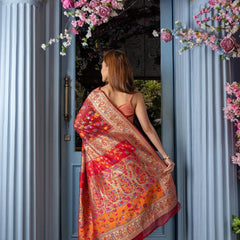 Wedding Special Banarasi Silk Saree with Zari Work Red Saree