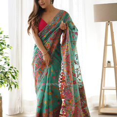 Banarasi Silk Saree Printed– Rich Fabric, Royal Look Rama Saree