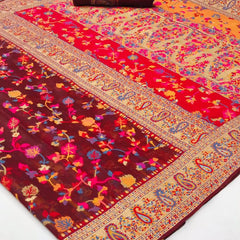 Wedding Special Banarasi Silk Saree with Zari Work Red Saree