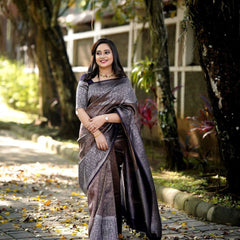 Gorgeous Purple Soft Silk Saree With Impressive Blouse Piece
