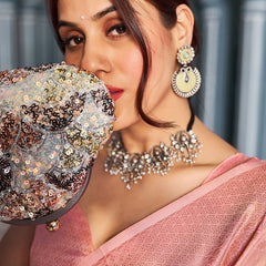 Extraordinary Baby Pink Kanjivaram Silk Saree With Flattering Blouse Piece