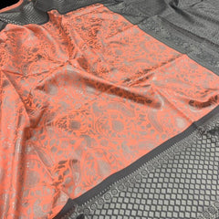 Premium Soft Lichi Silk Saree with Jacquard Weaving