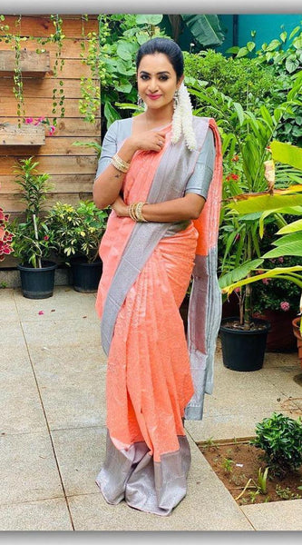 Premium Soft Lichi Silk Saree with Jacquard Weaving
