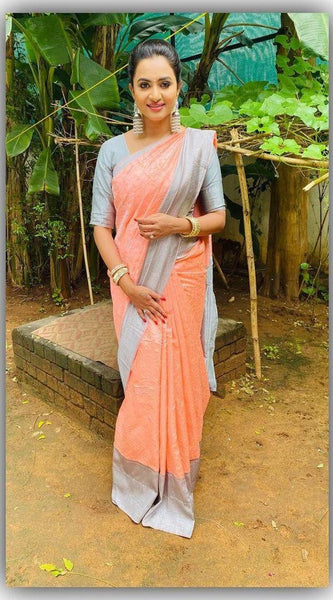 Premium Soft Lichi Silk Saree with Jacquard Weaving