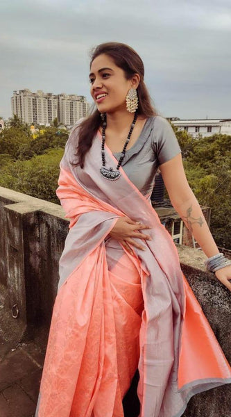Premium Soft Lichi Silk Saree with Jacquard Weaving