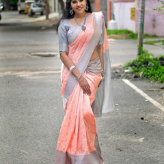 Premium Soft Lichi Silk Saree with Jacquard Weaving