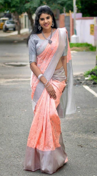 Premium Soft Lichi Silk Saree with Jacquard Weaving