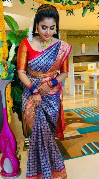 Premium Lichi Silk Saree with Designer Zari Work