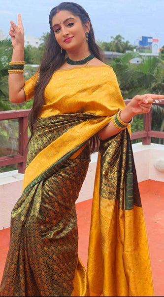 Luxury Lichi Silk Saree with Beautiful Zari Work