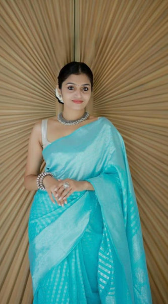 Festival Wear Lichi Silk Saree with Exclusive Zari Design