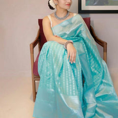 Festival Wear Lichi Silk Saree with Exclusive Zari Design