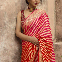 Wedding Special Lichi Silk Saree with Heavy Zari Work