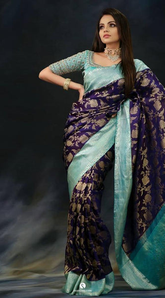 Party Wear Lichi Silk Saree with Elegant Zari Pattern