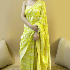 Latest Lichi Silk Saree with Golden Zari Weaving