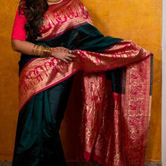 Charming Lichi Silk Saree with Rich Zari Weaving