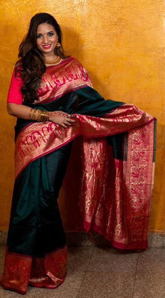 Charming Lichi Silk Saree with Rich Zari Weaving