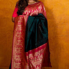 Charming Lichi Silk Saree with Rich Zari Weaving