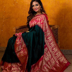 Charming Lichi Silk Saree with Rich Zari Weaving